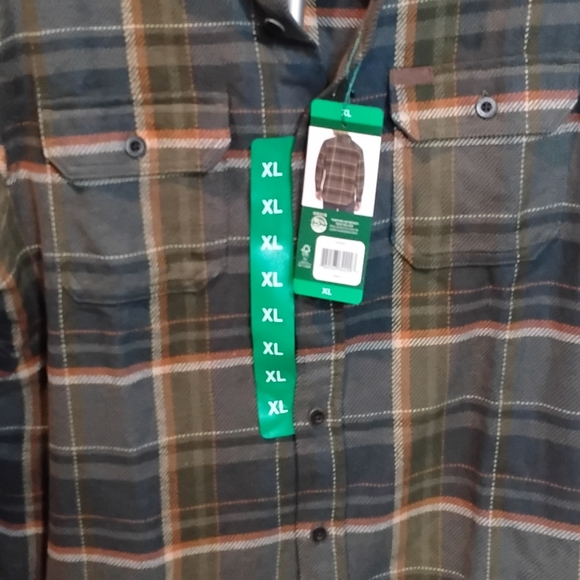 NWT Orvis Mens Green Plaid Button-Up Heavy Weight Flannel Shirt SIZE XL - Picture 3 of 8
